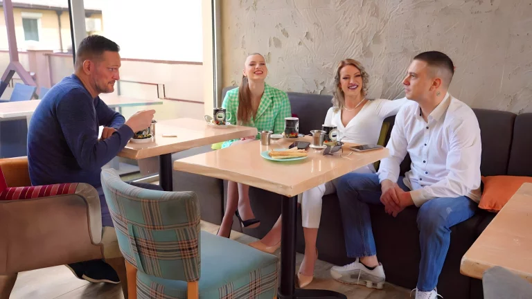 Cherry And Mia Vs 2 Big Cocks 