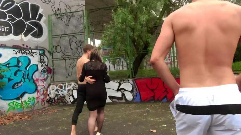 Horny GILF Enjoys Outdoor Foursome With Young Studs 