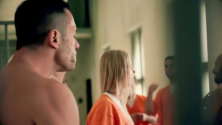 Female Prisoner Alexis Crystal Gets Fucked And Strokes The Cock Of An Older Man 