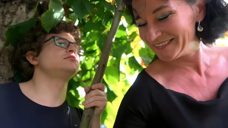 Older Black-Haired Woman And Her Younger Friend Share Fluids 