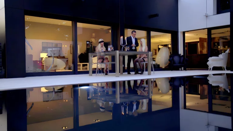 Two Gorgeous Platinum Haired Babes Jessie Volt And Chloe Lacourt Lick Each Other And Have An Anal Threesome With A Hung Stud 