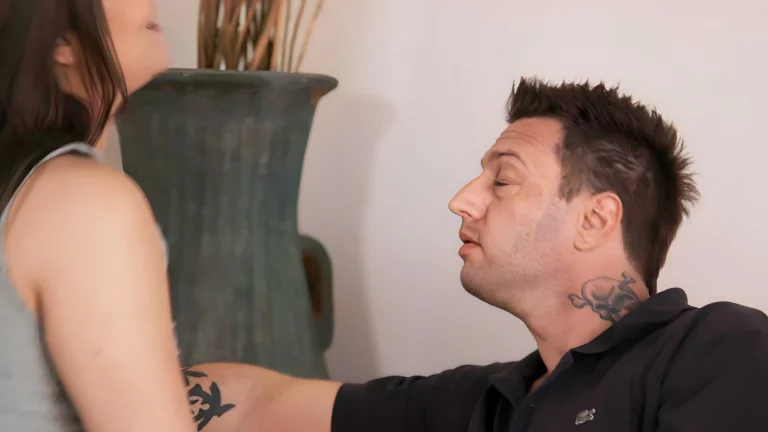 Cute Brunette Kimber Woods Enjoys Pussy Penetration On The White Couch 