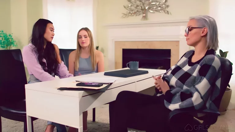 Busty Counselor Kenzie Taylor Fucks Asian Kimmy Kimm & Her Wife To Save Their Marriage 