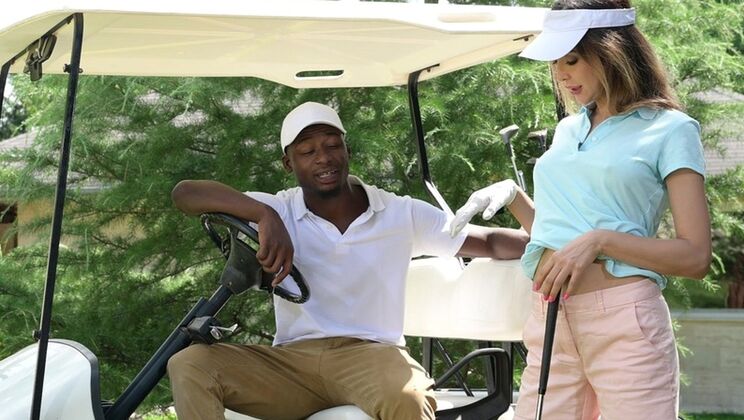 Porn World - Francys BelleJack Rippher - Hole in 1: Gold Coach Uses his Big Black Driver to Make Francys Belle Squirt Hard GP2019 