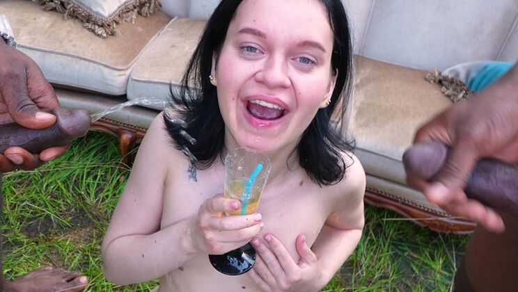 Erika Korti Studio - ShadowEva TenderMarica ShantiMomo LebonsBlade - FiRST INTERRACIAL DVP & PEE! Skinny slut gets fountains of pee & double vaginal penetration from black cocks EKS229 