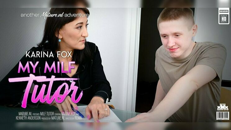 Mature.nl - Kenneth AndersonKarina Fox - Naughty small breasted MILF Tutor Karina Fox with her shaved pussy is fucking her young student 