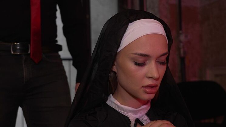 NRX Studio - Loren StrawberryNick Whitehard - Awakening of a Succubus from the depths of the soul of nun Loren Strawberry! Anal curse NRX134 